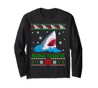 Nana Shark divertente pigiama natalizio abbinato Maglia a Manica