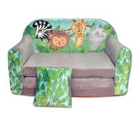 Nana Shop Divano Pieghevole 2 in 1 con Funzione Letto, Mini Divano da Gioco per Bambini, per Cameretta (Giungla)