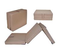 nana shop Materasso pieghevole per ospiti, materasso pieghevole, 3 pezzi, altezza 10 cm, materasso pieghevole, letto pieghevole, a cubo (beige, 200 x 75 x 10)