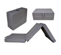 nana shop Materasso pieghevole per ospiti, materasso pieghevole, 3 pezzi, altezza 10 cm, materasso pieghevole, letto pieghevole, a cubo (grigio, 200 x 75 x 10)