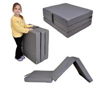 nana shop Materasso pieghevole per ospiti, materasso pieghevole, 3 pezzi, altezza 10 cm, materasso pieghevole, letto pieghevole, a cubo (grigio, 180 x 65 x 10)
