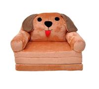 nana shop Poltrona per bambini, mini poltrona pieghevole 2 in 1, comoda poltrona in peluche con materasso, divano letto per cameretta (Cane)