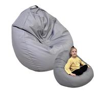 nana shop Pouf XXL 90 x 90 x 90 cm per bambini e ragazzi, poltrona da gioco, Bean Bag per interni ed esterni, comoda pouf con Öko Tex 100 (grigio)