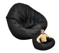 nana shop Pouf XXL 90 x 90 x 90 cm per bambini e ragazzi, poltrona da gioco, Bean Bag per interni ed esterni, comoda pouf con Öko Tex 100 (nero)