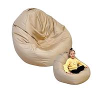 nana shop Pouf XXL 90 x 90 x 90 cm per bambini e ragazzi, poltrona da gioco, Bean Bag per interni ed esterni, comoda pouf con Öko Tex 100 (beige)
