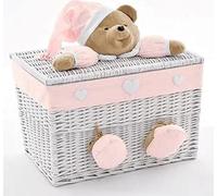 NANAN Baule in Vimini con Peluche 74 x 47 x 46 cm colore Rosa - Puccio Grande 12032GR