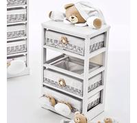 Nanan Mobile 4 Cassetti In Vimini Tato Bianco