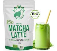 NanaNatura Matcha Bio Latte Mix con 22% Ceremonial Grade Polvere di tè verde dal Giappone | per gustare facilmente il tè | anche per gelati e pasticcini