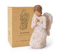 NANAOUS Statuette di angelo in preghiera, regalo per battesimo per ragazze, prima comunione, cresima, regali religiosi cristiani per donne, statua scolpita dipinta a mano, decorazione da tavolo per la