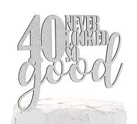 NANASUKO 40th Birthday Topper per torta - 40 non sono mai stati così belli - Double Sided Silver Glitter - Qualità premium Made in USA - Glitter argento