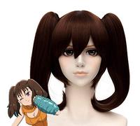 NANATASU NO TAIZAI Sins Serpent's Sin Diane Parrucche Cosplay 35cm Claw Clip Coda di cavallo Coda di cavallo Capelli sintetici Resistenti al calore Parrucca anime Marrone Diane