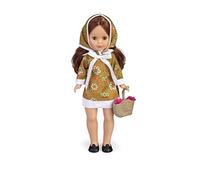 Nancy - Collezione Primavera anni '70, Bambola ristampa 2020 con abito e fazzoletto abbinato, con cestino con fiori per bambini e collezionisti (Famosa 700015704)