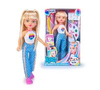 Nancy Colour Mix, Bambola Fashion Che Include un Kit di 3 Acquerelli, CREA Aggiunge Stoppini ai Capelli con Pennello, Numerose Acconciature con Elastico e Pettine Inclusi