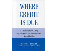 Nancy E. Shields Mary E. Uhle Where Credit is Due (Copertina rigida)