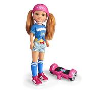 NANCY- Nancy, un Giorno con il mio hoverboard, bambola meccanica con capelli lunghi castani e hoverboard, per bambine/i dai 3 Anni, Famosa 700015134