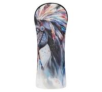 Nander - Copritesta per mazze da golf con cavalli indiani, per conducente/fairway/ibrido, 1 confezione da 1 copritesta da golf in pelle PU con etichetta numerata