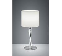 NANDOR LAMPADA DA TAVOLO CON PARALUME BIANCO E ASTA ELICOIDALE ILLUMINATA LED ACCIAIO SATINATO CON INTERRUTTORI SEPARATI H.62CM ATTACCO E27- LED 6W 600lm, 3000K