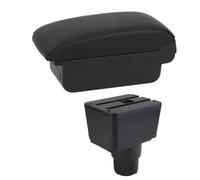 NANGAEBPPW Box Bracciolo Per F&ord Per Ecosport 2018 2019 2020 2021 Bracciolo Pelle Console Centrale Archiviazione USB Accessorio Auto(B1 Linea Nera)