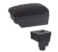 NANGAEBPPW Bracciolo Auto Per F&ord Per Ecosport 2013 2014 2015 2016 2017 Console Centrale Scatola Di Stoccaggio Doppio Strato USB(E1 Linea Rossa)
