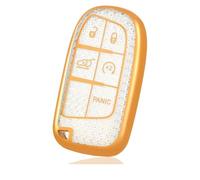 NANGAEBPPW Custodia Chiave Per Jeep Per Grand Per Cherokee Per Renegade Per Dodge RAM Per Durango Per Challenger Per Chrysler 5 Pulsanti(White gold,Model 1)