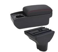 NANGAEBPPW Per Hyundai I20 Bracciolo Auto 2012 Dettaglio Interno Retrofit Scatola Archiviazione Auto Accessori Auto(B1 Nero rosso 6USB)