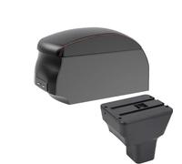 NANGAEBPPW Per N&issan Per Kicks 2016-2021 Box Bracciolo Auto Parti Interne Pezzi Di Retrofit Box Di Archiviazione Centrale USB(A1 Black Red single)