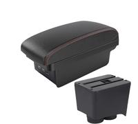 NANGAEBPPW Per VW Per Polo Bracciolo Portaoggetti Auto Per VW Per POLO Mk5 6R Per Vento 2002-2009 Scatola Di Immagazzinamento(B1 Nero rosso 3USB)