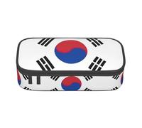 nanger Astuccio portamatite con bandiera della Repubblica di Corea, grande capacità, organizer per cancelleria con cerniera, Nero , taglia unica, Arte Eeco