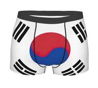 nanger Boxer da uomo con stampa bandiera della Repubblica della Corea, traspirante, morbido, elastico, confortevole biancheria intima classica, nero, X-Large