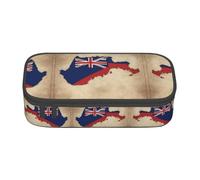 nanger Map02 - Astuccio portamatite con bandiera delle Isole Cayman, grande capacità, con chiusura lampo, Nero , taglia unica, Arte Eeco