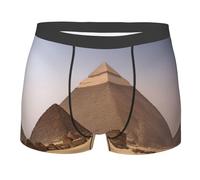 nanger Pyramids Of Egypt - Boxer da uomo con stampa, traspirante, morbido, elastico, confortevole, biancheria intima classica, nero, X-Large