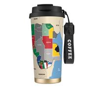 nanger Sud Sudan Composizione Mappa 316 Acciaio Inox Isolato Tazza Da Caffè Vuoto Tazza Con Coperchio A Prova Di Perdite, Tenere Caldo O Freddo