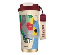 nanger Sud Sudan Composizione Mappa 316 Acciaio Inox Isolato Tazza Da Caffè Vuoto Tazza Con Coperchio A Prova Di Perdite, Tenere Caldo O Freddo