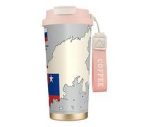nanger Tazza da caffè isolata con mappa topografica della Slovenia in acciaio inossidabile 316, tazza sottovuoto con coperchio a prova di perdite, mantiene caldo o freddo