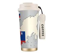nanger Tazza da caffè isolata con mappa topografica della Slovenia in acciaio inossidabile 316, tazza sottovuoto con coperchio a prova di perdite, mantiene caldo o freddo