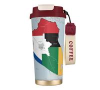 nanger Tazza da caffè isolata in acciaio inossidabile 316 con mappa della bandiera del Sud Sudan, tazza sottovuoto con coperchio a prova di perdite, mantiene caldo o freddo