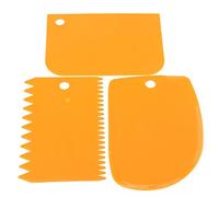 NANHONG set Composto da 3 Raschietti in Plastica per la Decorazione Della Glassa Sulle Torte Raschietti Piatto e Dentellati Colori Casuali