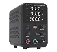 NANKADF Alimentatore da laboratorio (0-30V, 0-10A) alimentatore DC regolabile, display LED a 4 cifre, con porta di ricarica USB, alimentatore switching, pulsante OUTPUT/manopola encoder