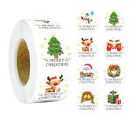 Nankoyal Adesivi Di Buon Natale - Adesivi Antisbiadimento Per Buste Di Natale | Decorazioni Natalizie Rotonde Facili Da Applicare Per Sacchetti Del Pane Pareti E Lavoretti Creativi
