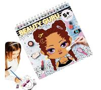 Nankoyal Libro da colorare per il trucco per ragazze, libro da colorare | Book da colorare per bambini Toyup Fashion Makeup,Gli adesivi includevano 20 pagine attività a prova di spurgo portatile per
