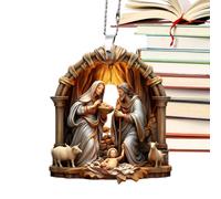 Nankoyal Ornamenti per presepe di Natale, ornamenti per presepe, Segni del presepe 'albero di Natale, Segni del presepe 'albero di Natale, pendente del presepe in acrilico, ornamento commemorativo