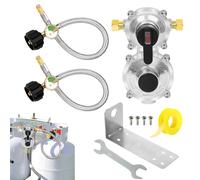 Nankoyal Regolatore Di Propano A 2 Stadi,Regolatore Serbatoio GPL Con Tubo Flessibile Da 45 Cm - A Cambio Automatico A 2 Stadi Con Manometro Per Cucina E Campeggio