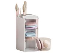 Nankoyal Scatola portaoggetti per trucchi, con cassetto per spugnette da trucco, girevole, organizer per cassetti e cosmetici