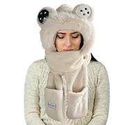 Nankoyal Sciarpa Con Cappuccio | Guanti Antivento Imbottiti - Cappello Caldo Con Cappuccio | Per Pendolari Campeggio Scuola Viaggi Pattinaggio Passeggiate Ciclismo Occasionale Uso Quotidiano Attività