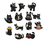 Nankoyal Toppe per gatti termoadesive, toppe per gatti,13 toppe ricamate cucite | Simpatica decorazione a forma di gatto, toppa creativa in tessuto di ferro per applique per adolescenti, per giacche,