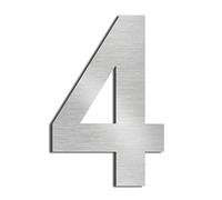 nanlyiau 12in/30.5cm Numeri civici Numero di acciaio Numero civico esterno in Solido Acciaio Inossidabile 304,Aspetto Fluttuante(12in 4)