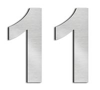 nanlyiau 2pc 3in numero civico esterno adesivo numero civico acciaio numero civico acciaio inox realizzato in solido acciaio inossidabile 304 Argento(12)