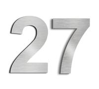 nanlyiau 2pc 3in numero civico esterno adesivo numero civico acciaio numero civico acciaio inox realizzato in solido acciaio inossidabile 304 Argento(18)