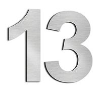 nanlyiau 2pc 3in numero civico esterno adesivo numero civico acciaio numero civico acciaio inox realizzato in solido acciaio inossidabile 304 Argento(14)