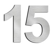 nanlyiau 2pc 3in numero civico esterno adesivo numero civico acciaio numero civico acciaio inox realizzato in solido acciaio inossidabile 304 Argento(16)